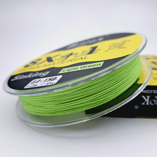 Шнур 8X+1 Sinking (150 м) Диаметр 0.22 мм. Нагрузка: 17.4 кг Light Green